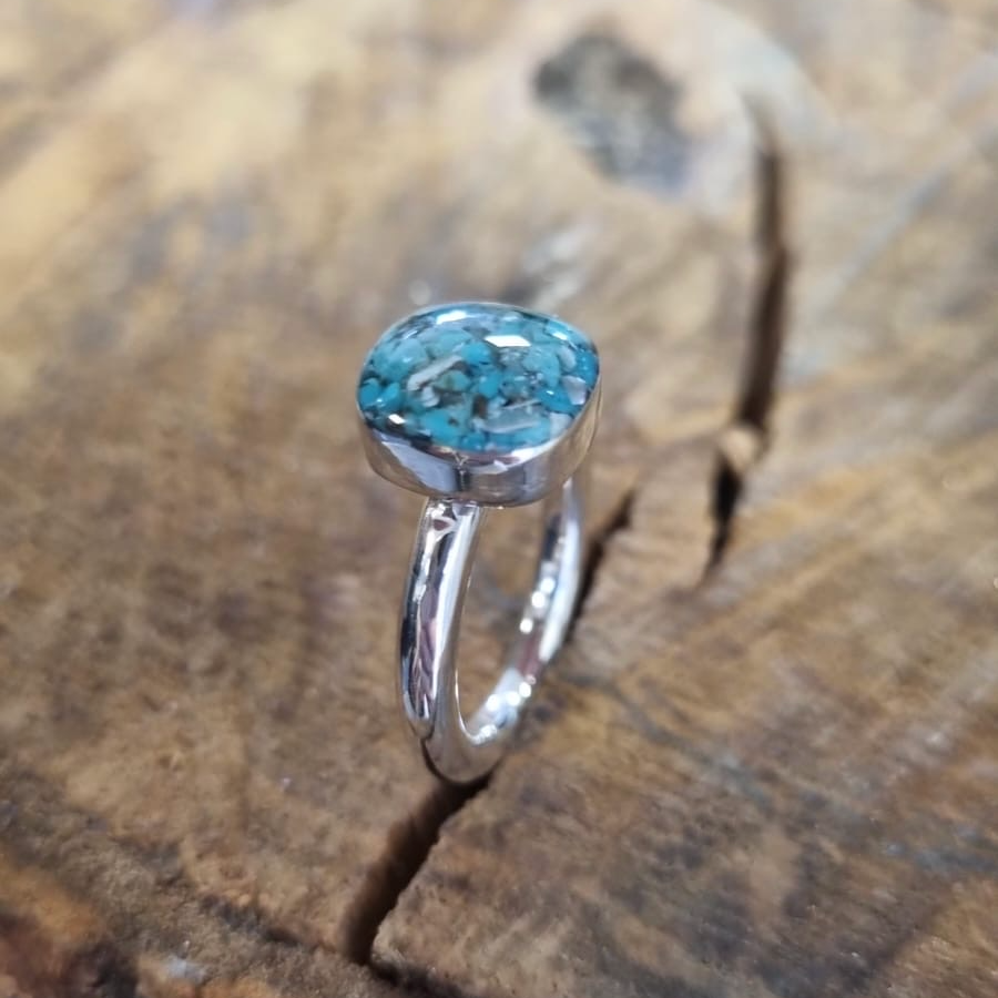 Turquoise and resin ring