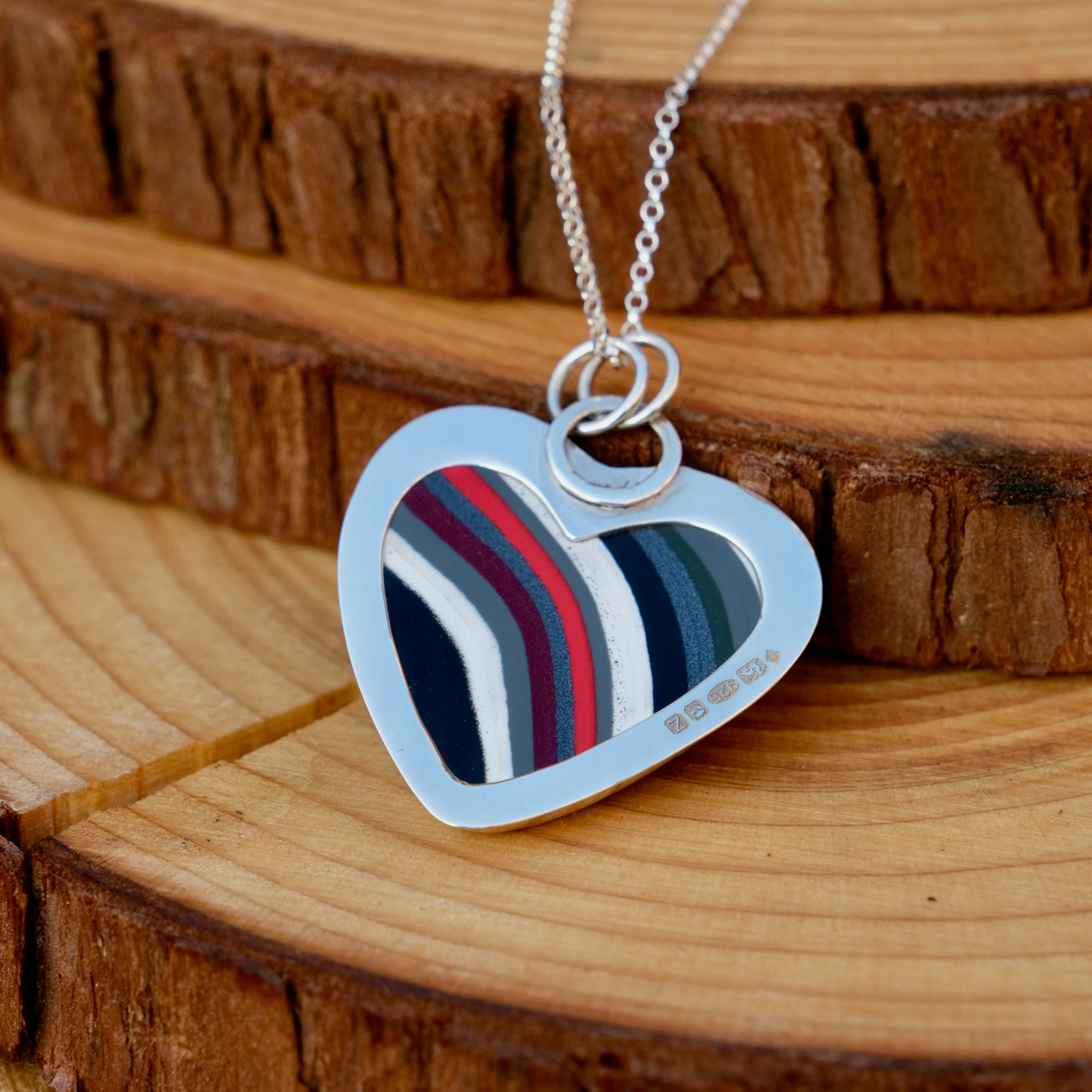 Fordite heart pendant