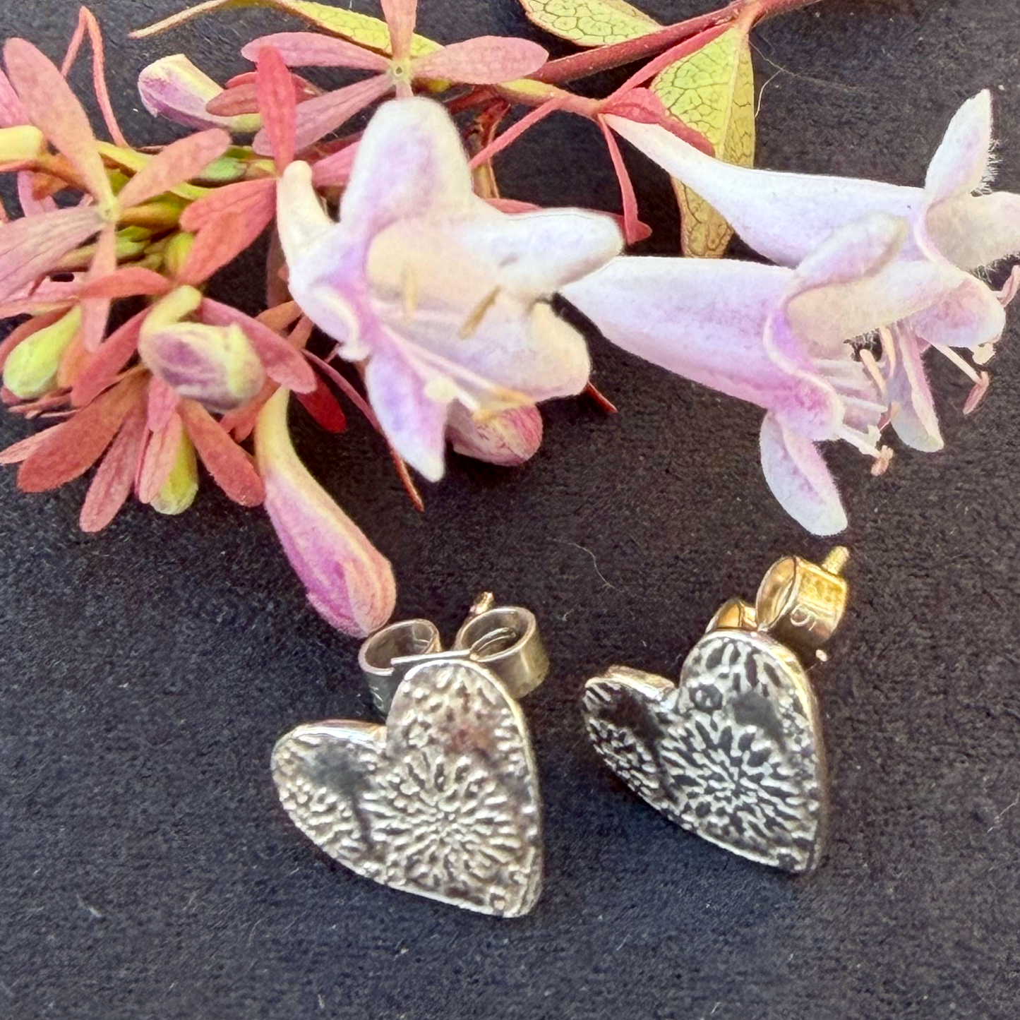 Sterling Silver Heart Stud Earrings