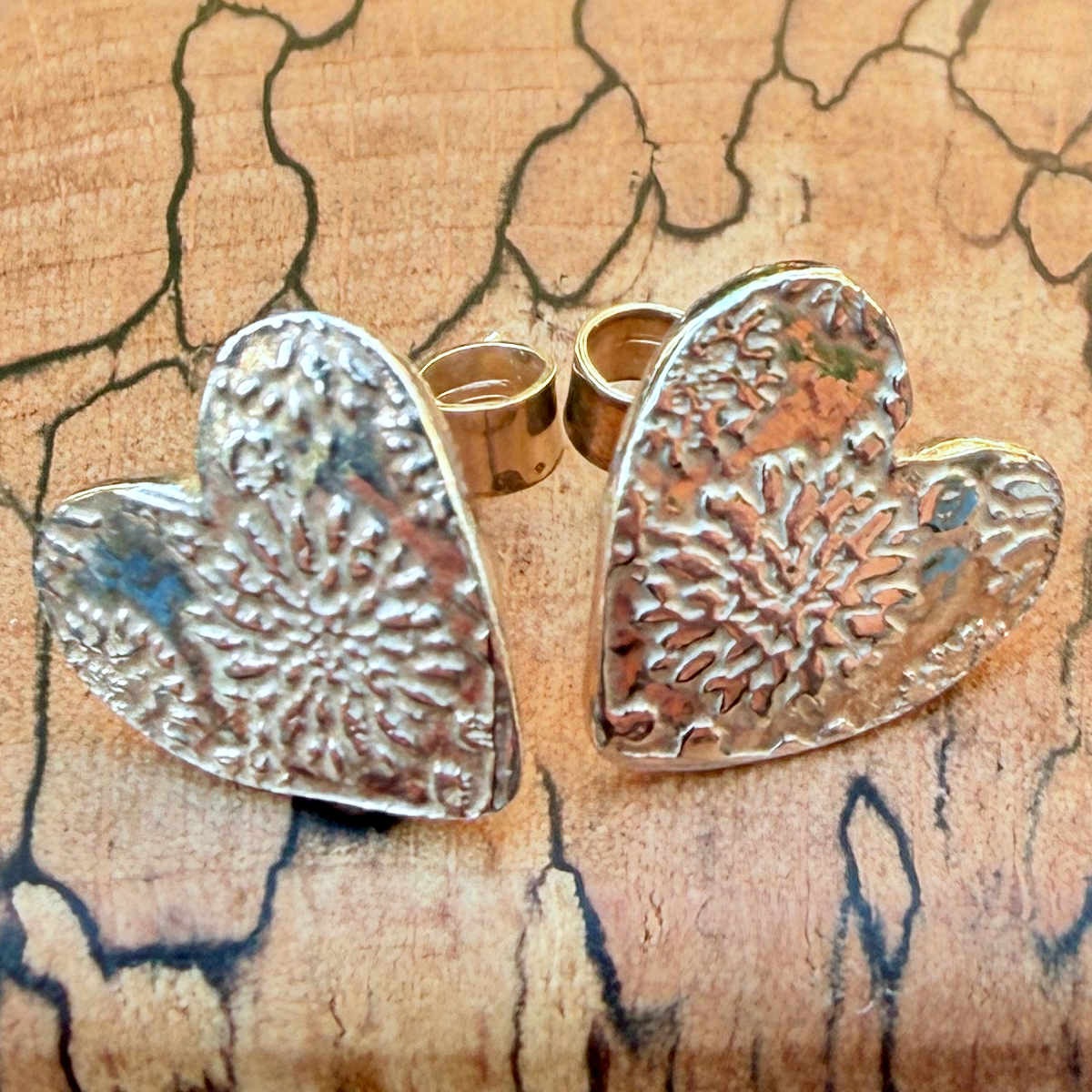 Sterling Silver Heart Stud Earrings