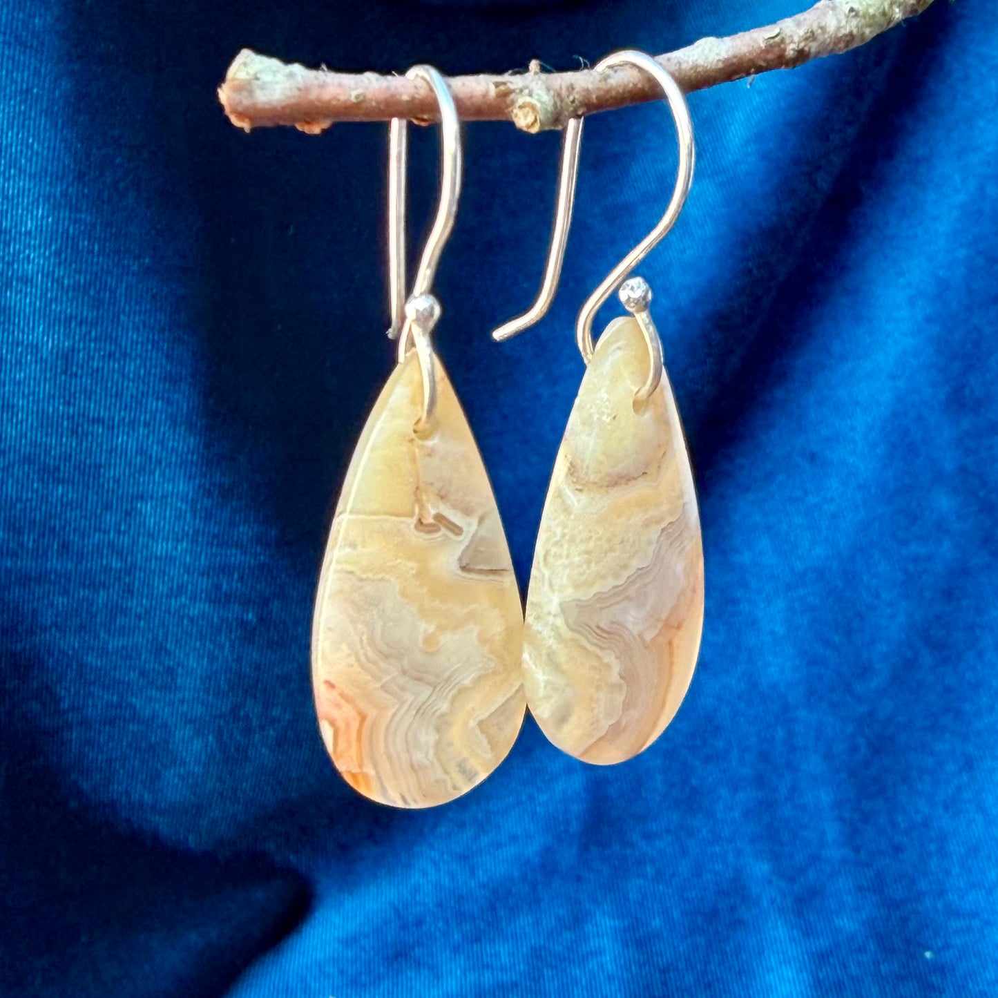 Crazy Lace Agate drop earrings