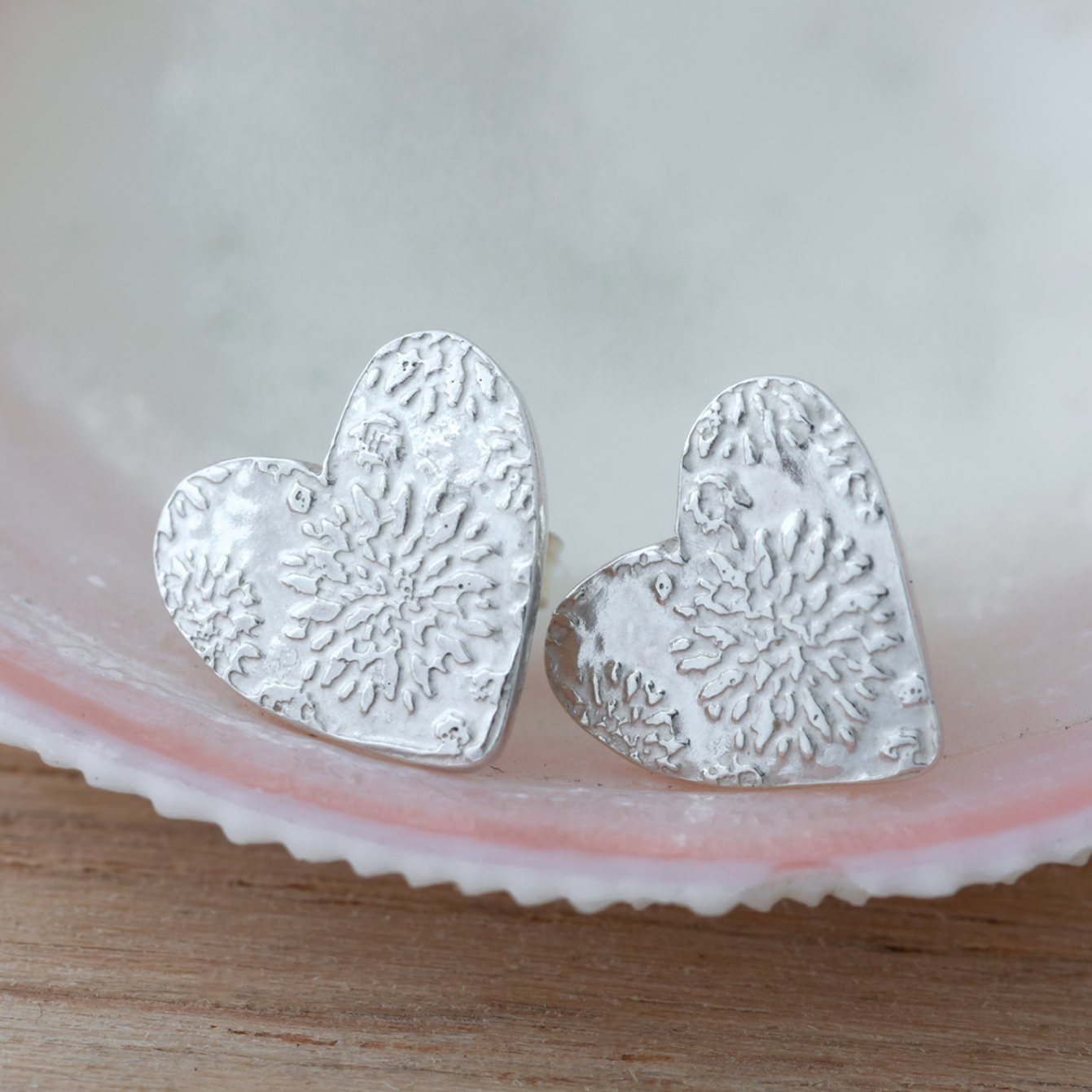 Sterling Silver Heart Stud Earrings