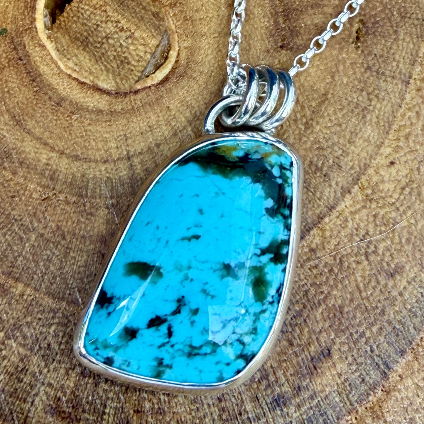 Hubei Turquoise Sterling Silver Pendant