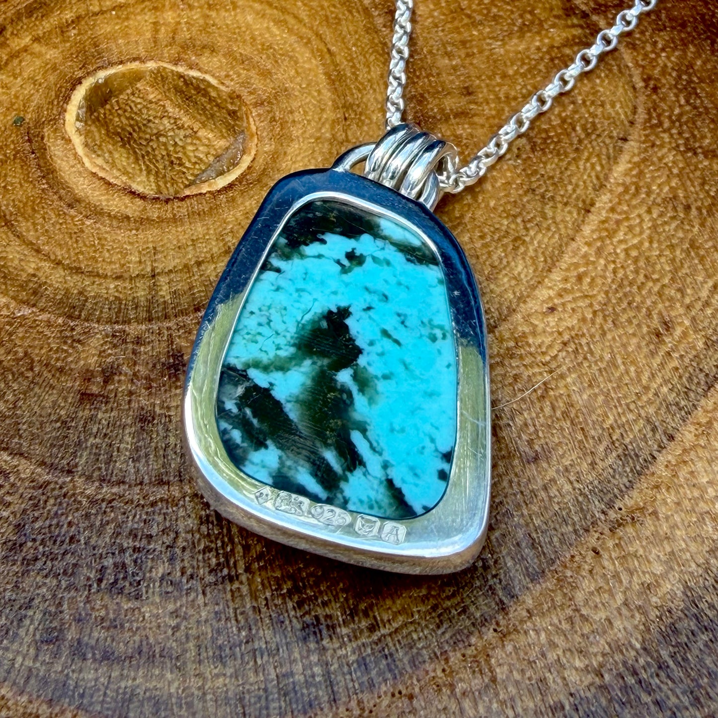 Hubei Turquoise Sterling Silver Pendant