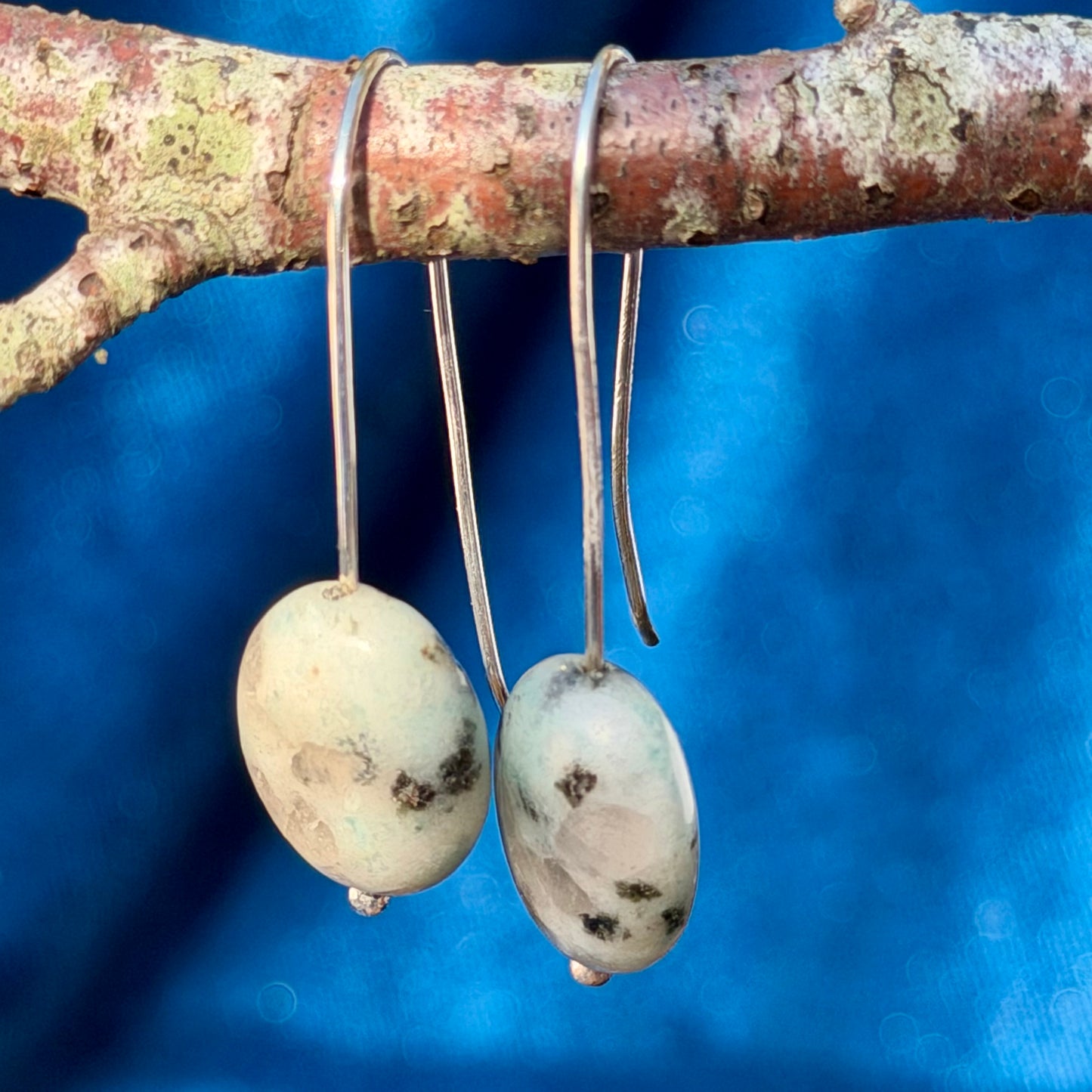 Oval Sesame Jasper Drop Earrings