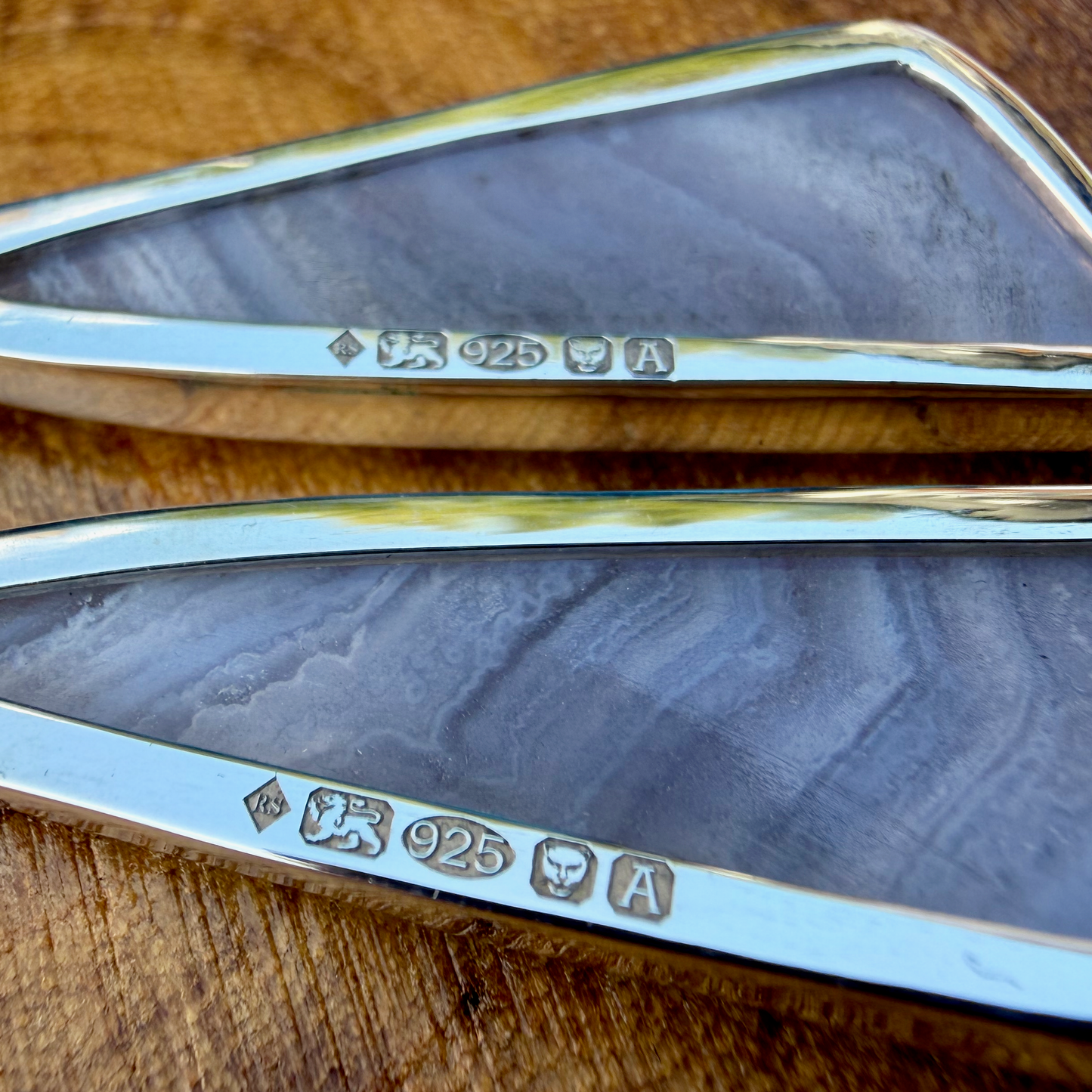 Sterling Silver Blue Lace Agate Drop Earrings