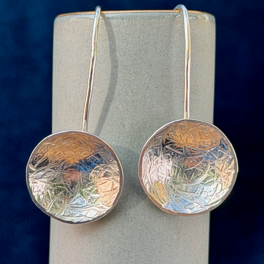 Hammered Sterling Silver Drop Earrings