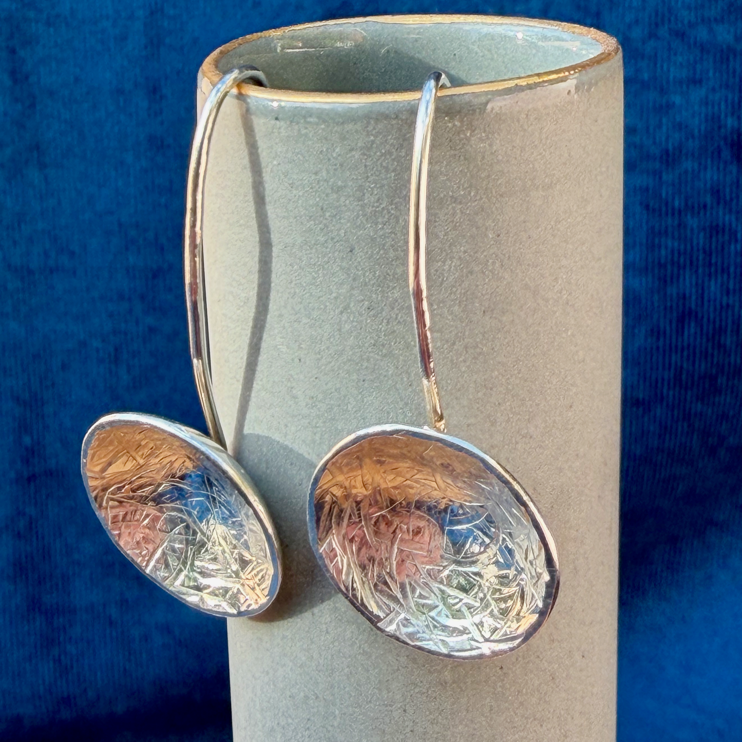 Hammered Sterling Silver Drop Earrings