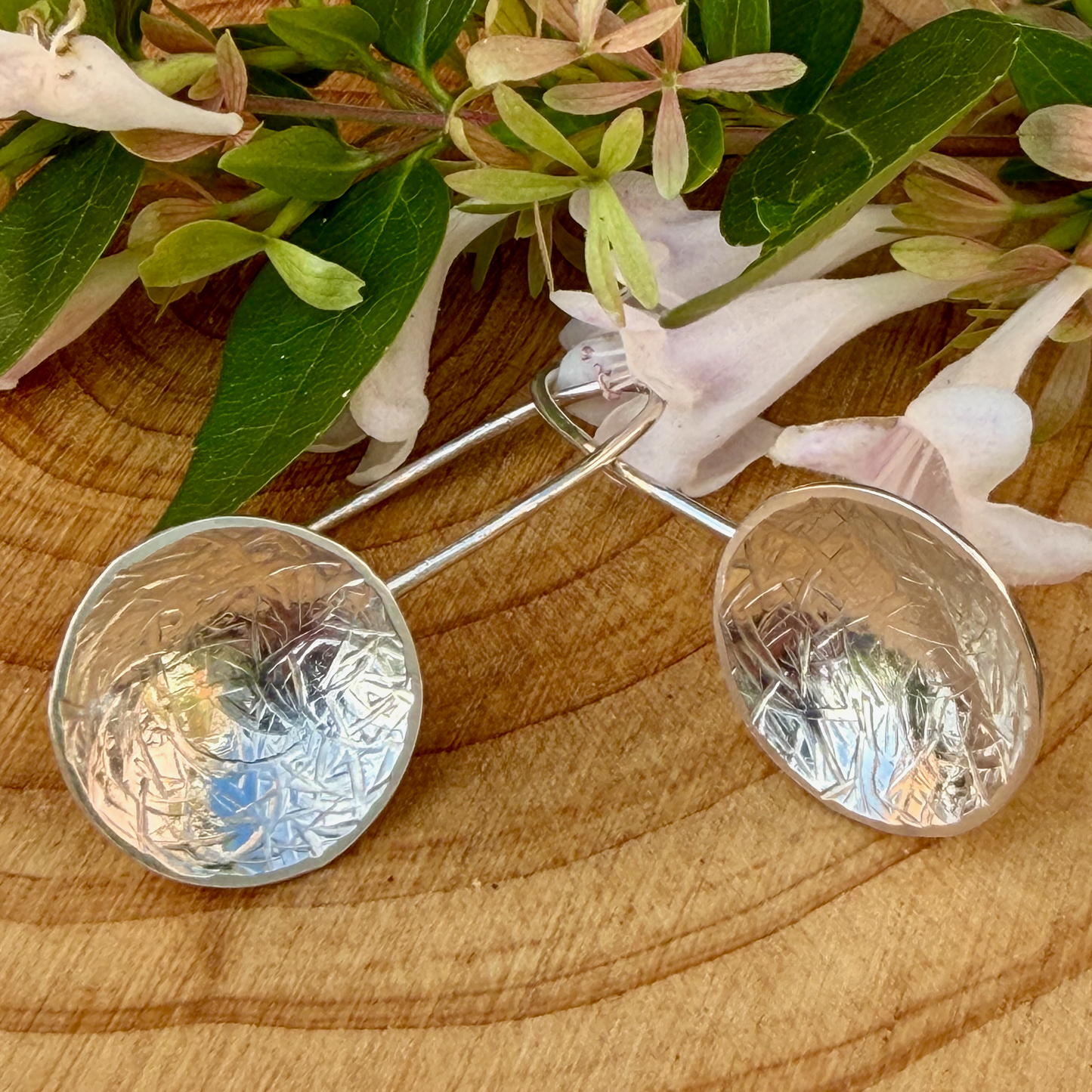 Hammered Sterling Silver Drop Earrings