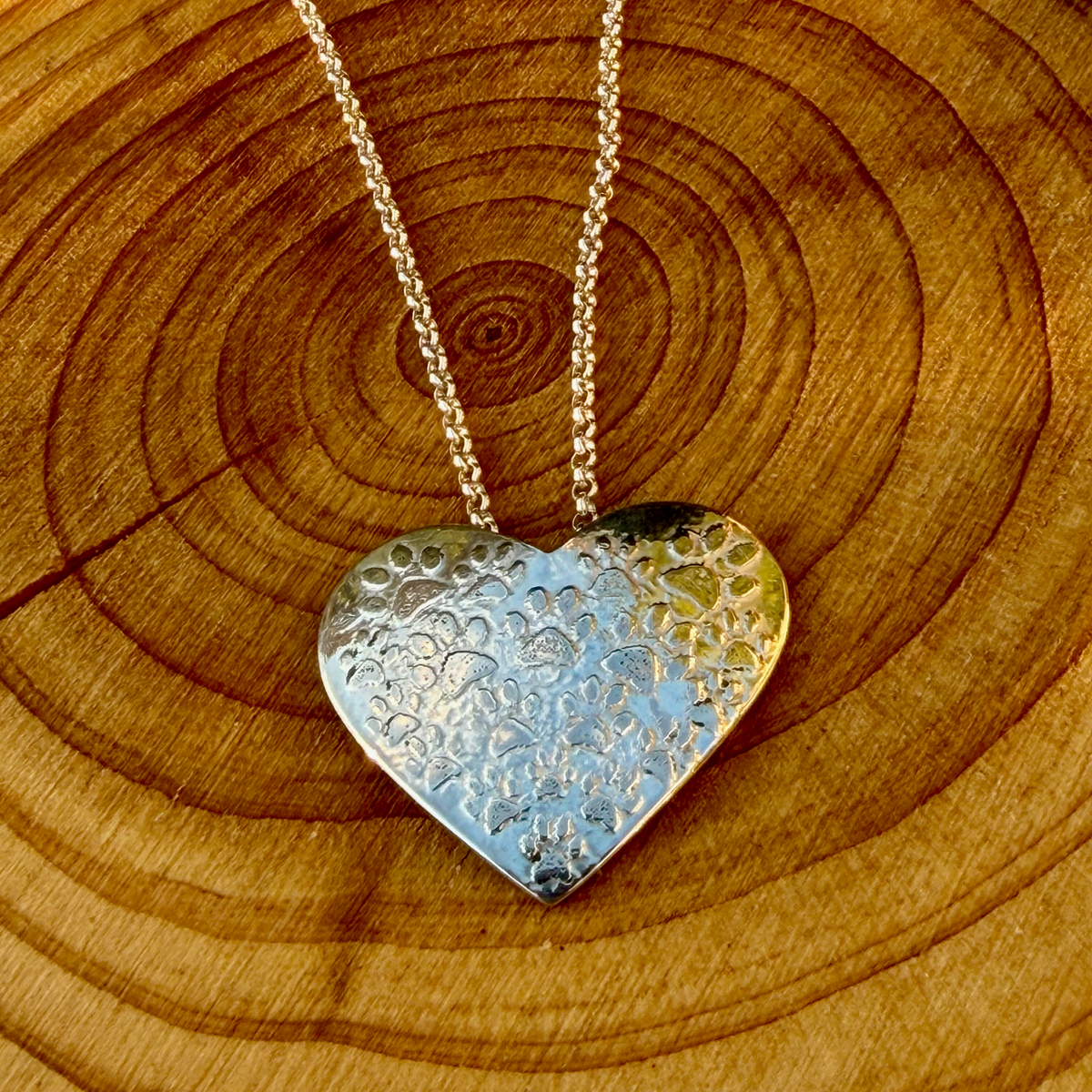 Silver Paws Heart Pendant