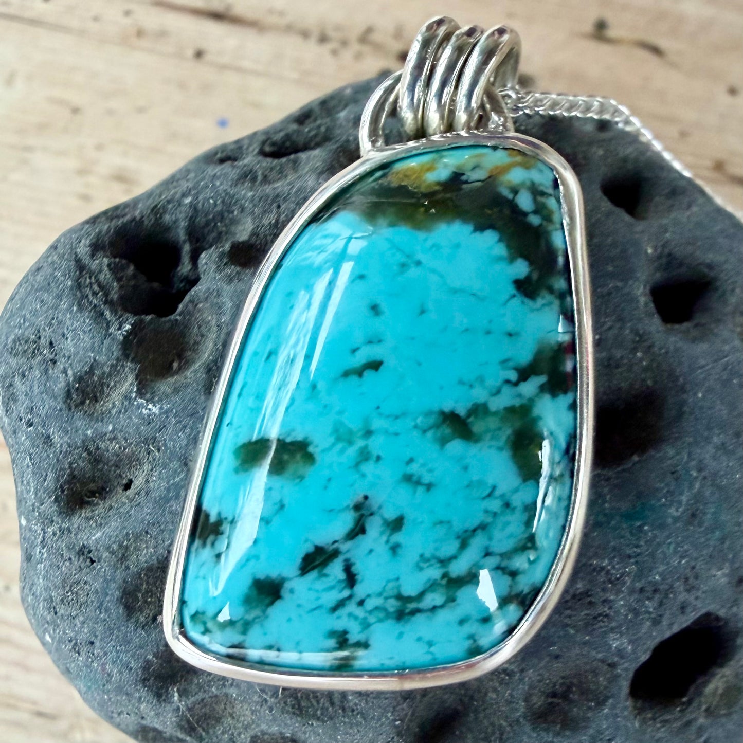 Hubei Turquoise Sterling Silver Pendant